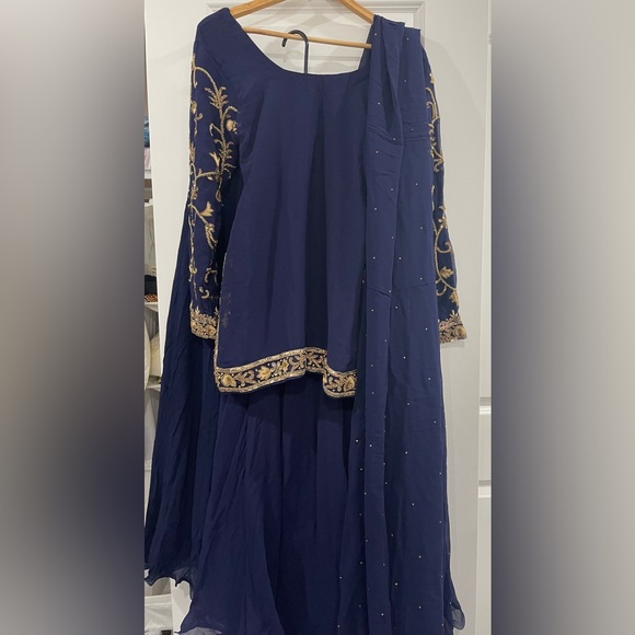 Navy blue sharara - Picture 2 of 2
